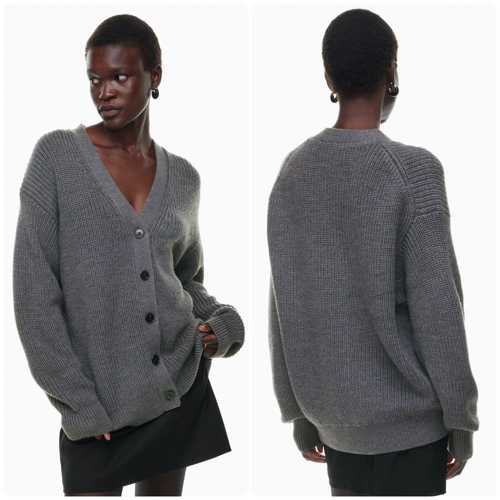 Aritzia Wilfred Oversized Chunky Knit Merino Wool‎ Storybook Cardigan Sweater M